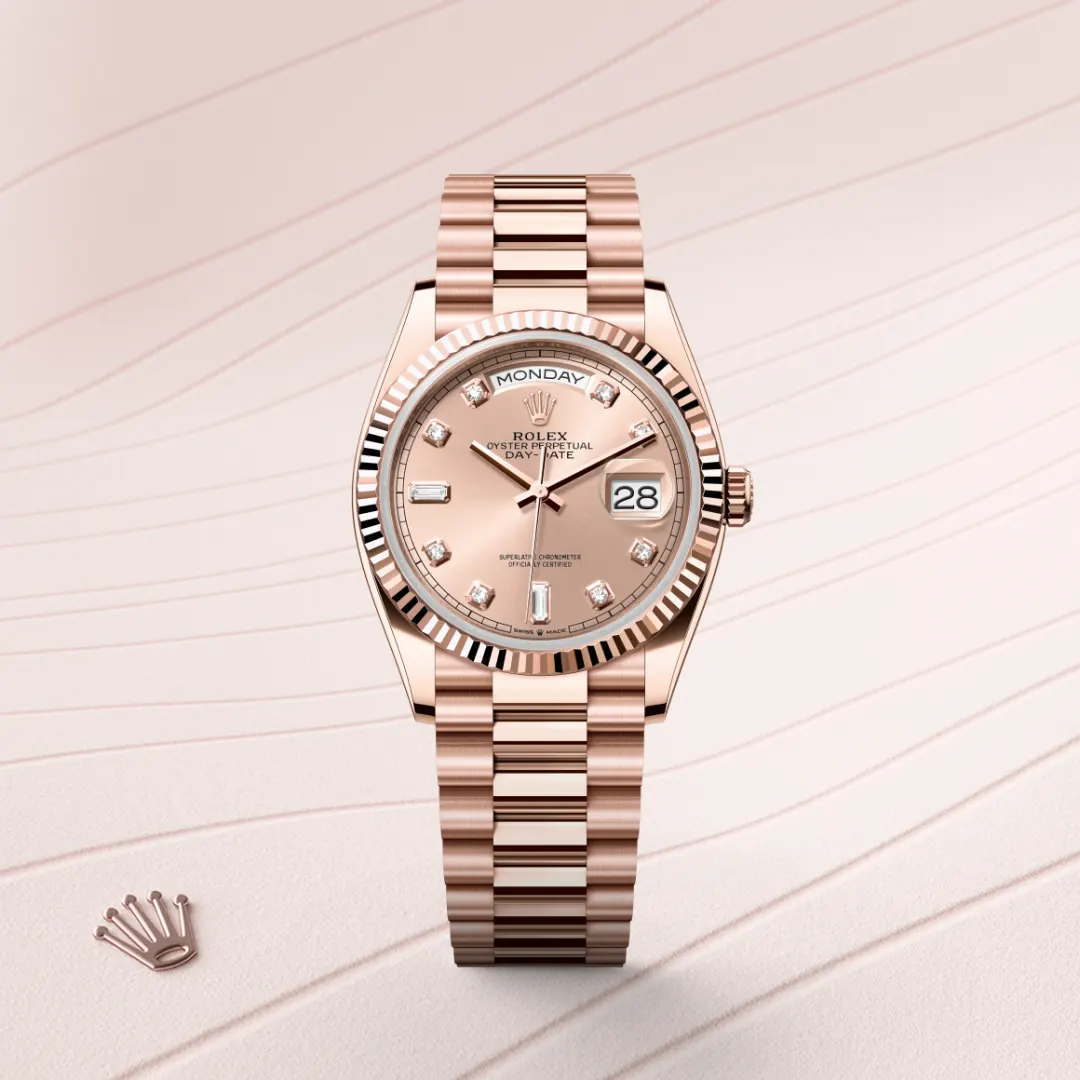 Rolex Day-Date 18 ct Everose gold M128235-0009 - Rolex Boutique Sentosa