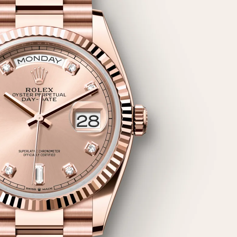 Rolex Day-Date 18 ct Everose gold M128235-0009 - Rolex Boutique Sentosa